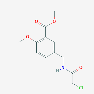 molecular formula C12H14ClNO4 B2926925 Methyl 5-[[(2-chloroacetyl)amino]methyl]-2-methoxybenzoate CAS No. 2411283-70-8