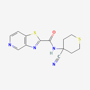 molecular formula C13H12N4OS2 B2926929 N-(4-Cyanothian-4-yl)-[1,3]thiazolo[4,5-c]pyridine-2-carboxamide CAS No. 2224306-89-0