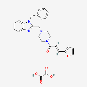 molecular formula C28H28N4O6 B2926931 (E)-1-(4-((1-benzyl-1H-benzo[d]imidazol-2-yl)methyl)piperazin-1-yl)-3-(furan-2-yl)prop-2-en-1-one oxalate CAS No. 1351663-78-9