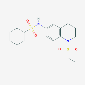 molecular formula C17H26N2O4S2 B2926932 N-(1-(ethylsulfonyl)-1,2,3,4-tetrahydroquinolin-6-yl)cyclohexanesulfonamide CAS No. 941900-41-0