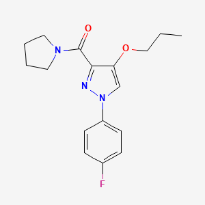 molecular formula C17H20FN3O2 B2926933 (1-(4-fluorophenyl)-4-propoxy-1H-pyrazol-3-yl)(pyrrolidin-1-yl)methanone CAS No. 1210943-40-0