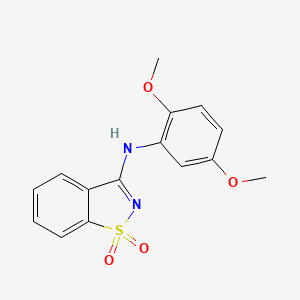 molecular formula C15H14N2O4S B2926947 N-(2,5-dimethoxyphenyl)-1,2-benzothiazol-3-amine 1,1-dioxide CAS No. 303066-48-0