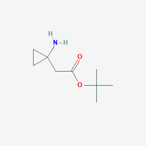 molecular formula C9H17NO2 B2926962 Tert-butyl 2-(1-aminocyclopropyl)acetate CAS No. 1896373-45-7