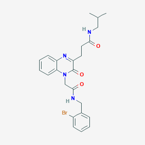 molecular formula C24H27BrN4O3 B2926976 3-[4-({[(2-bromophenyl)methyl]carbamoyl}methyl)-3-oxo-3,4-dihydroquinoxalin-2-yl]-N-(2-methylpropyl)propanamide CAS No. 1251615-34-5