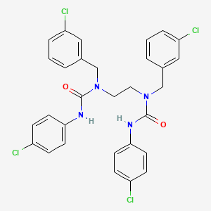 molecular formula C30H26Cl4N4O2 B2926983 N-{2-[[(4-chloroanilino)carbonyl](3-chlorobenzyl)amino]ethyl}-N-(3-chlorobenzyl)-N'-(4-chlorophenyl)urea CAS No. 477865-70-6