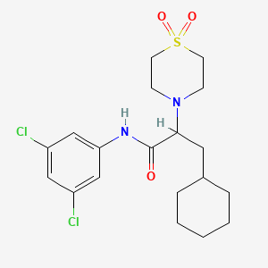 molecular formula C19H26Cl2N2O3S B2926986 3-cyclohexyl-N-(3,5-dichlorophenyl)-2-(1,1-dioxo-1,4-thiazinan-4-yl)propanamide CAS No. 343373-27-3