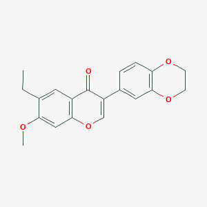 molecular formula C20H18O5 B2926989 3-(2,3-Dihydro-1,4-benzodioxin-6-yl)-6-ethyl-7-methoxychromen-4-one CAS No. 170511-22-5
