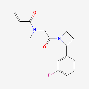 molecular formula C15H17FN2O2 B2926991 N-[2-[2-(3-Fluorophenyl)azetidin-1-yl]-2-oxoethyl]-N-methylprop-2-enamide CAS No. 2201010-94-6