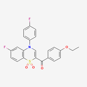 molecular formula C23H17F2NO4S B2926992 (4-乙氧基苯基)[6-氟-4-(4-氟苯基)-1,1-二氧化-4H-1,4-苯并噻嗪-2-基]甲苯酮 CAS No. 1114652-07-1