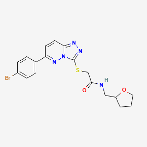 molecular formula C18H18BrN5O2S B2926993 2-((6-(4-溴苯基)-[1,2,4]三唑并[4,3-b]哒嗪-3-基)硫代)-N-((四氢呋喃-2-基)甲基)乙酰胺 CAS No. 894054-73-0