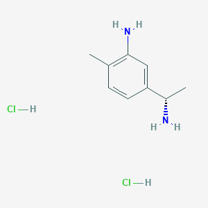 molecular formula C9H16Cl2N2 B2926994 (S)-5-(1-Aminoethyl)-2-methylaniline dihydrochloride CAS No. 2109874-06-6