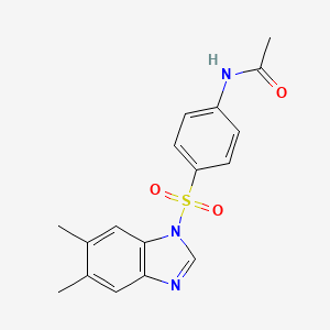 molecular formula C17H17N3O3S B2926996 N-[4-(5,6-二甲基苯并咪唑-1-基)磺酰基苯基]乙酰胺 CAS No. 325812-65-5