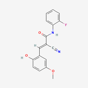 molecular formula C17H13FN2O3 B2926999 (2E)-2-cyano-N-(2-fluorophenyl)-3-(2-hydroxy-5-methoxyphenyl)prop-2-enamide CAS No. 379730-97-9