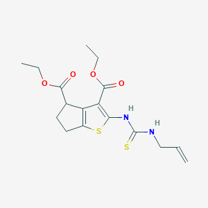 molecular formula C17H22N2O4S2 B292700 diethyl 2-{[(allylamino)carbothioyl]amino}-5,6-dihydro-4H-cyclopenta[b]thiophene-3,4-dicarboxylate 