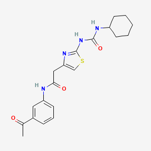 molecular formula C20H24N4O3S B2927008 N-(3-acetylphenyl)-2-(2-(3-cyclohexylureido)thiazol-4-yl)acetamide CAS No. 921488-22-4