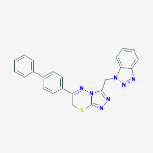 molecular formula C23H17N7S B292701 3-(1H-1,2,3-benzotriazol-1-ylmethyl)-6-[1,1'-biphenyl]-4-yl-7H-[1,2,4]triazolo[3,4-b][1,3,4]thiadiazine 