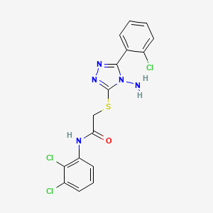 molecular formula C16H12Cl3N5OS B2927017 2-{[4-amino-5-(2-chlorophenyl)-4H-1,2,4-triazol-3-yl]sulfanyl}-N-(2,3-dichlorophenyl)acetamide CAS No. 900007-33-2