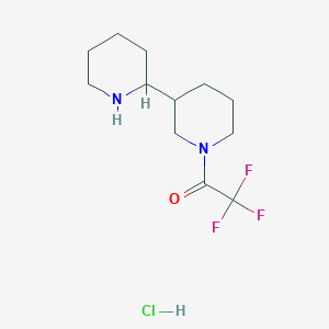 molecular formula C12H20ClF3N2O B2927020 2,2,2-Trifluoro-1-[3-(piperidin-2-yl)piperidin-1-yl]ethan-1-one hydrochloride CAS No. 1955540-40-5