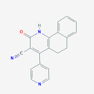 molecular formula C19H13N3O B292703 2-Oxo-4-(4-pyridinyl)-1,2,5,6-tetrahydrobenzo[h]quinoline-3-carbonitrile 