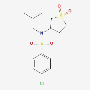 molecular formula C14H20ClNO4S2 B2927040 4-chloro-N-(1,1-dioxidotetrahydrothiophen-3-yl)-N-isobutylbenzenesulfonamide CAS No. 874623-21-9