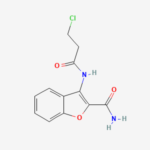 molecular formula C12H11ClN2O3 B2927047 3-(3-Chloropropanamido)benzofuran-2-carboxamide CAS No. 898372-89-9