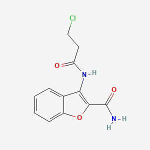 molecular formula C12H11ClN2O3 B2927047 3-(3-氯丙酰胺)苯并呋喃-2-甲酰胺 CAS No. 898372-89-9