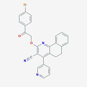 molecular formula C27H18BrN3O2 B292705 2-[2-(4-Bromophenyl)-2-oxoethoxy]-4-(3-pyridinyl)-5,6-dihydrobenzo[h]quinoline-3-carbonitrile 