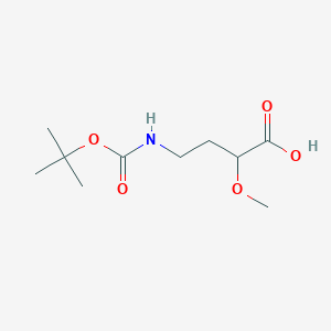 molecular formula C10H19NO5 B2927057 2-Methoxy-4-[(2-methylpropan-2-yl)oxycarbonylamino]butanoic acid CAS No. 1936090-77-5
