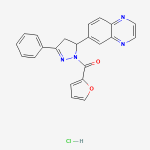 furan-2-yl(3-phenyl-5-(quinoxalin-6-yl)-4,5-dihydro-1H-pyrazol-1-yl)methanone hydrochloride