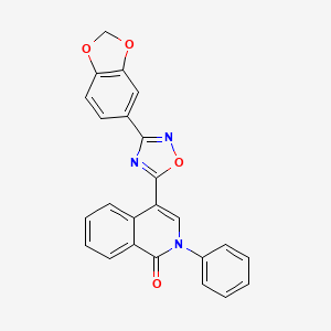 molecular formula C24H15N3O4 B2927061 4-[3-(1,3-benzodioxol-5-yl)-1,2,4-oxadiazol-5-yl]-2-phenylisoquinolin-1(2H)-one CAS No. 1207059-65-1