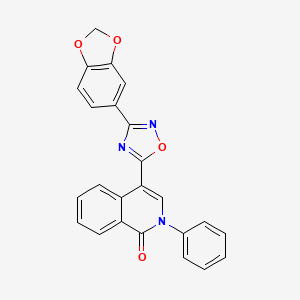 molecular formula C24H15N3O4 B2927061 4-[3-(1,3-苯并二氧杂环-5-基)-1,2,4-恶二唑-5-基]-2-苯基异喹啉-1(2H)-酮 CAS No. 1207059-65-1