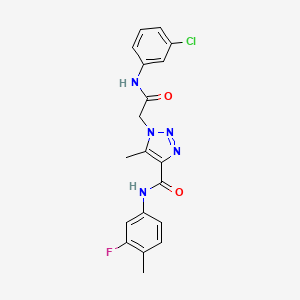 molecular formula C19H17ClFN5O2 B2927063 1-{2-[(3-chlorophenyl)amino]-2-oxoethyl}-N-(3-fluoro-4-methylphenyl)-5-methyl-1H-1,2,3-triazole-4-carboxamide CAS No. 1326887-05-1