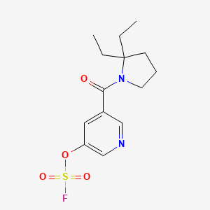 molecular formula C14H19FN2O4S B2927069 3-(2,2-Diethylpyrrolidine-1-carbonyl)-5-fluorosulfonyloxypyridine CAS No. 2418662-93-6
