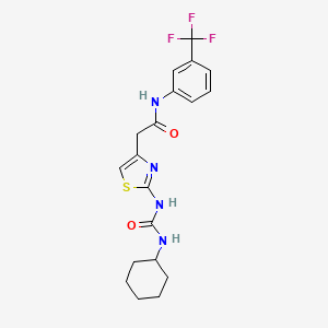 molecular formula C19H21F3N4O2S B2927071 2-(2-(3-环己基脲基)噻唑-4-基)-N-(3-(三氟甲基)苯基)乙酰胺 CAS No. 921493-08-5