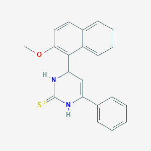molecular formula C21H18N2OS B2927074 4-(2-甲氧基萘-1-基)-6-苯基-3,4-二氢嘧啶-2(1H)-硫酮 CAS No. 683778-35-0