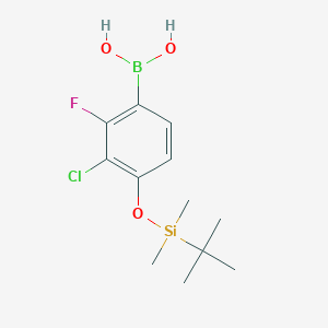 molecular formula C12H19BClFO3Si B2927077 4-(tert-Butyldimethylsilyloxy)-3-chloro-2-fluorophenylboronic acid CAS No. 2377608-26-7