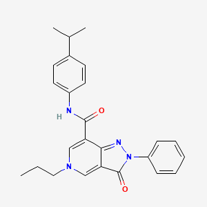 molecular formula C25H26N4O2 B2927078 N-(4-isopropylphenyl)-3-oxo-2-phenyl-5-propyl-3,5-dihydro-2H-pyrazolo[4,3-c]pyridine-7-carboxamide CAS No. 923201-92-7