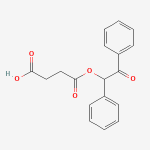 molecular formula C18H16O5 B2927082 4-Oxo-4-(2-oxo-1,2-diphenylethoxy)butanoic acid CAS No. 24248-42-8; 306935-85-3