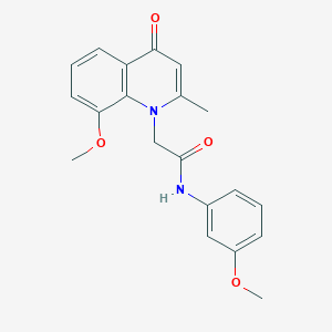 molecular formula C20H20N2O4 B2927083 2-(8-methoxy-2-methyl-4-oxoquinolin-1(4H)-yl)-N-(3-methoxyphenyl)acetamide CAS No. 384362-83-8