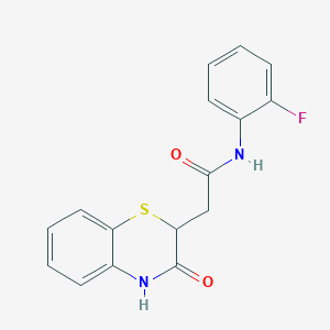 molecular formula C16H13FN2O2S B2927087 N-(2-氟苯基)-2-(3-氧代-3,4-二氢-2H-1,4-苯并噻嗪-2-基)乙酰胺 CAS No. 302552-48-3