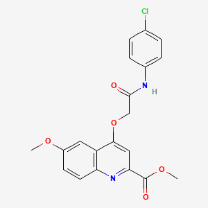 molecular formula C20H17ClN2O5 B2927088 N-(3-fluorobenzyl)-5-methyl-7-{[(methylamino)carbonyl]amino}-3-phenyl-1H-indole-2-carboxamide CAS No. 1359393-17-1