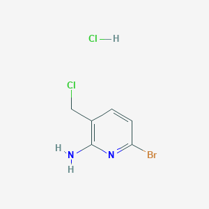 molecular formula C6H7BrCl2N2 B2927090 6-Bromo-3-(chloromethyl)pyridin-2-amine hydrochloride CAS No. 1955524-51-2