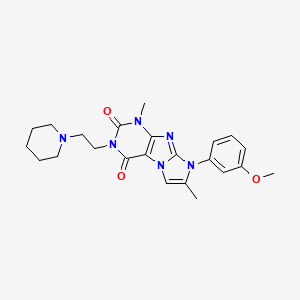 8-(3-methoxyphenyl)-1,7-dimethyl-3-(2-(piperidin-1-yl)ethyl)-1H-imidazo[2,1-f]purine-2,4(3H,8H)-dione