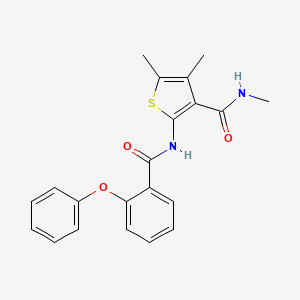 molecular formula C21H20N2O3S B2927096 N,4,5-trimethyl-2-(2-phenoxybenzamido)thiophene-3-carboxamide CAS No. 896300-07-5