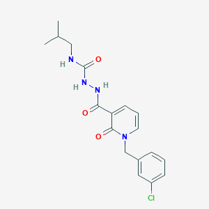 molecular formula C18H21ClN4O3 B2927101 2-(1-(3-chlorobenzyl)-2-oxo-1,2-dihydropyridine-3-carbonyl)-N-isobutylhydrazinecarboxamide CAS No. 1105205-60-4