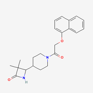 molecular formula C22H26N2O3 B2927106 3,3-Dimethyl-4-[1-(2-naphthalen-1-yloxyacetyl)piperidin-4-yl]azetidin-2-one CAS No. 2224047-49-6