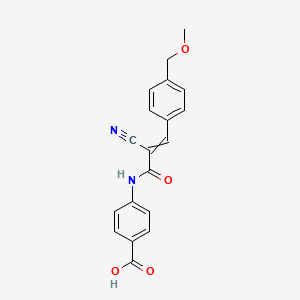molecular formula C19H16N2O4 B2927109 4-{2-Cyano-3-[4-(methoxymethyl)phenyl]prop-2-enamido}benzoic acid CAS No. 1607770-78-4