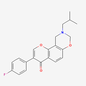 molecular formula C21H20FNO3 B2927115 3-(4-fluorophenyl)-9-(2-methylpropyl)-9,10-dihydro-4H,8H-chromeno[8,7-e][1,3]oxazin-4-one CAS No. 1010889-11-8