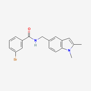 molecular formula C18H17BrN2O B2927118 3-bromo-N-[(1,2-dimethylindol-5-yl)methyl]benzamide CAS No. 852137-40-7