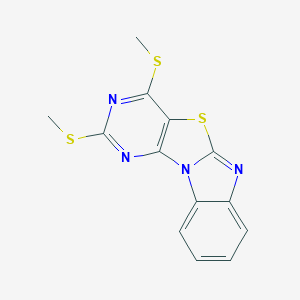 4,6-Bis(methylsulfanyl)-8-thia-1,3,5,10-tetrazatetracyclo[7.7.0.02,7.011,16]hexadeca-2(7),3,5,9,11,13,15-heptaene